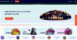 Página inicial do site do Casino X