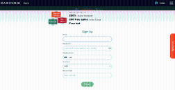 Formulário de registro do Casino X